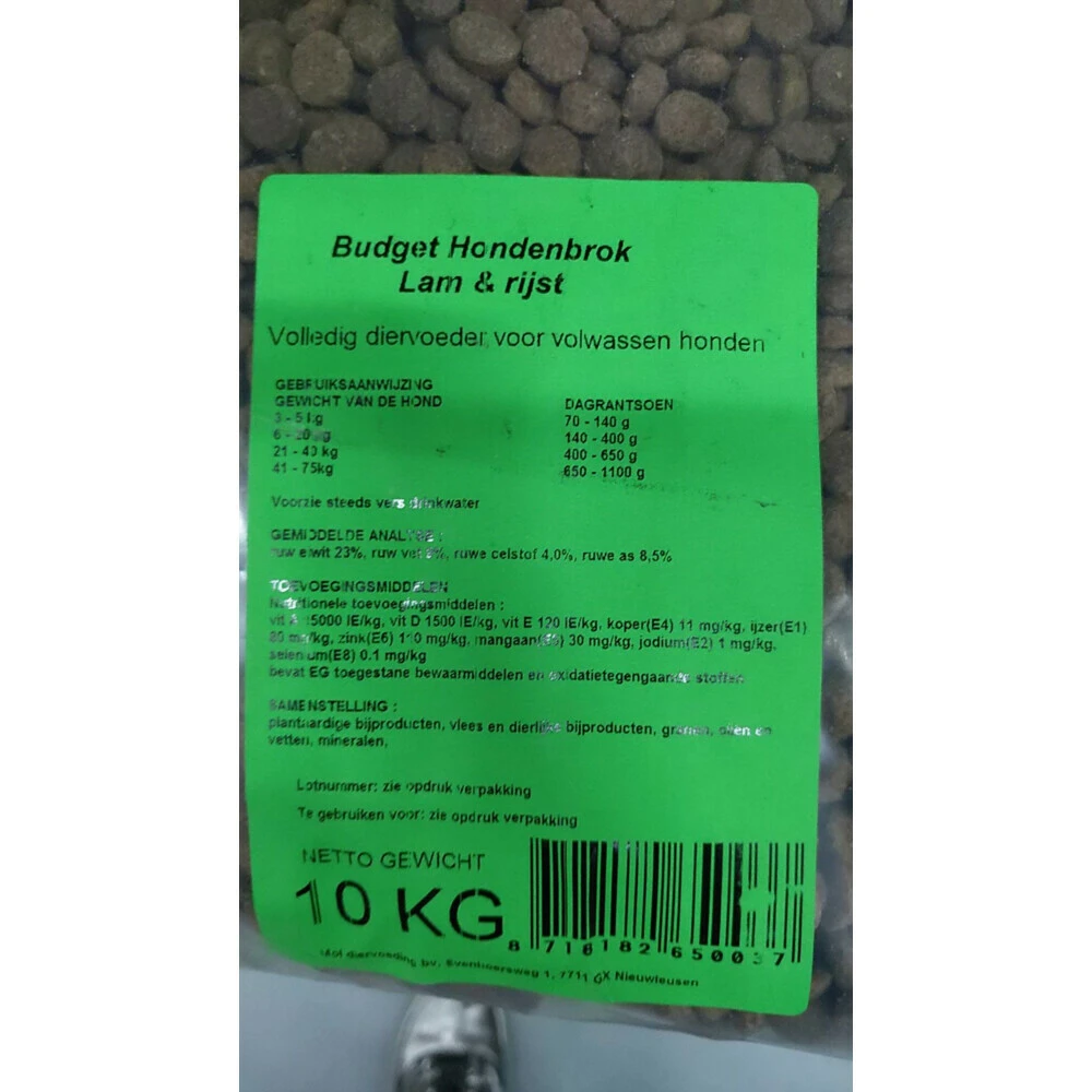 Budget Hondenvoer Adult Lam & Rijst 4 Budget Hondenvoer Adult Lam & Rijst - Afbeelding 2