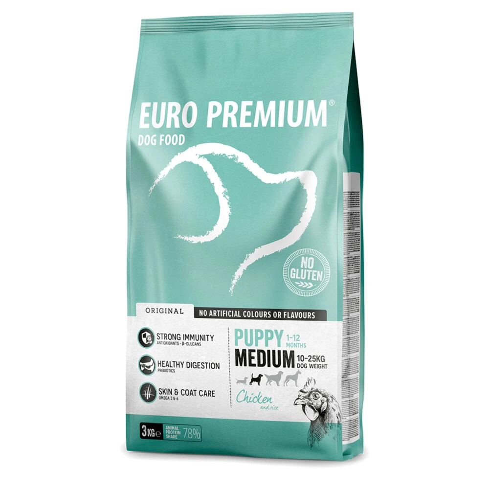 Euro-Premium Puppy Medium Kip - Rijst 4 Euro-Premium Puppy Medium Kip - Rijst - Afbeelding 2