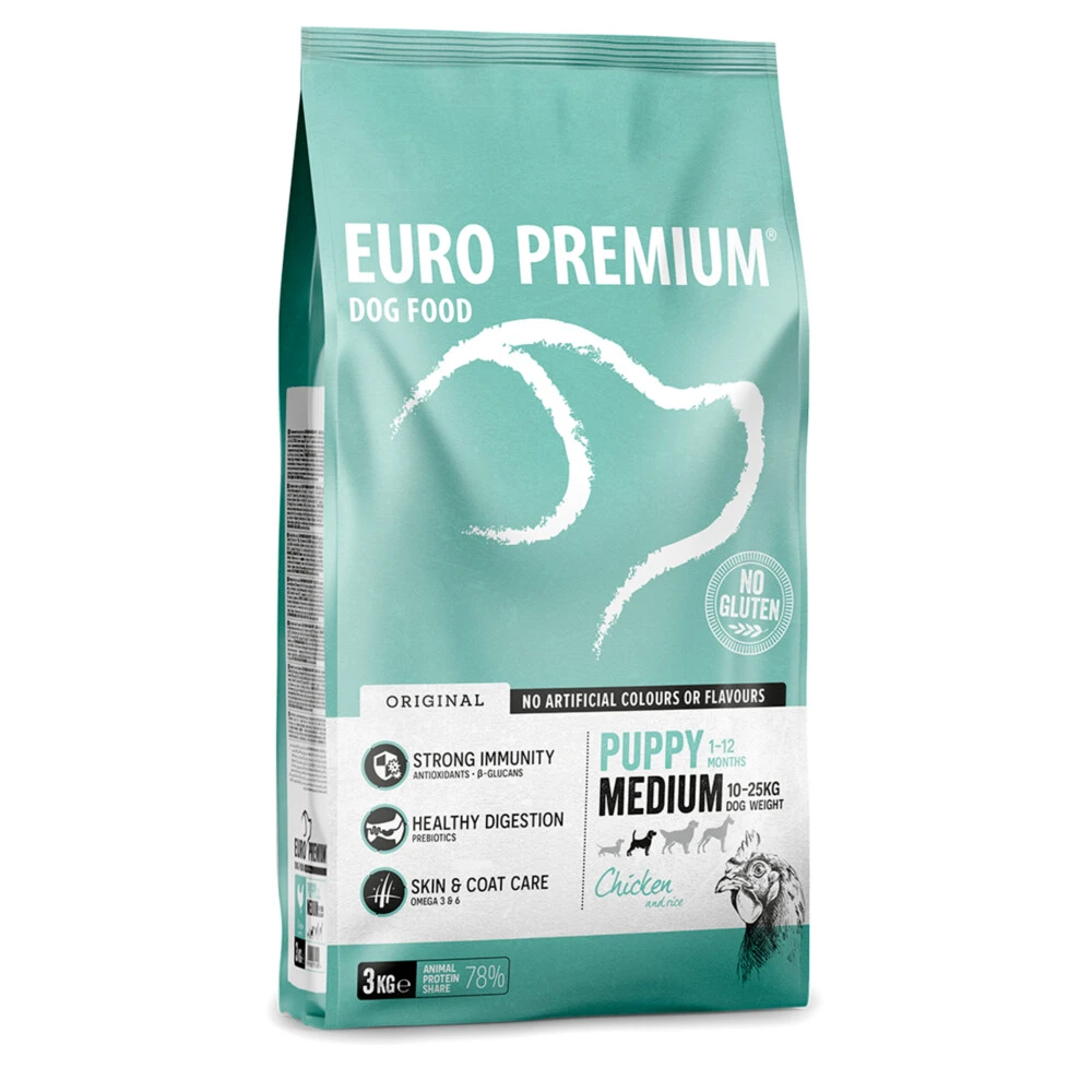 Euro-Premium Puppy Medium Kip - Rijst 5 Euro-Premium Puppy Medium Kip - Rijst - Afbeelding 3