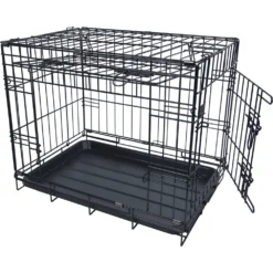 Boon Draadkooi Met Deur En Schuifdeur Zwart