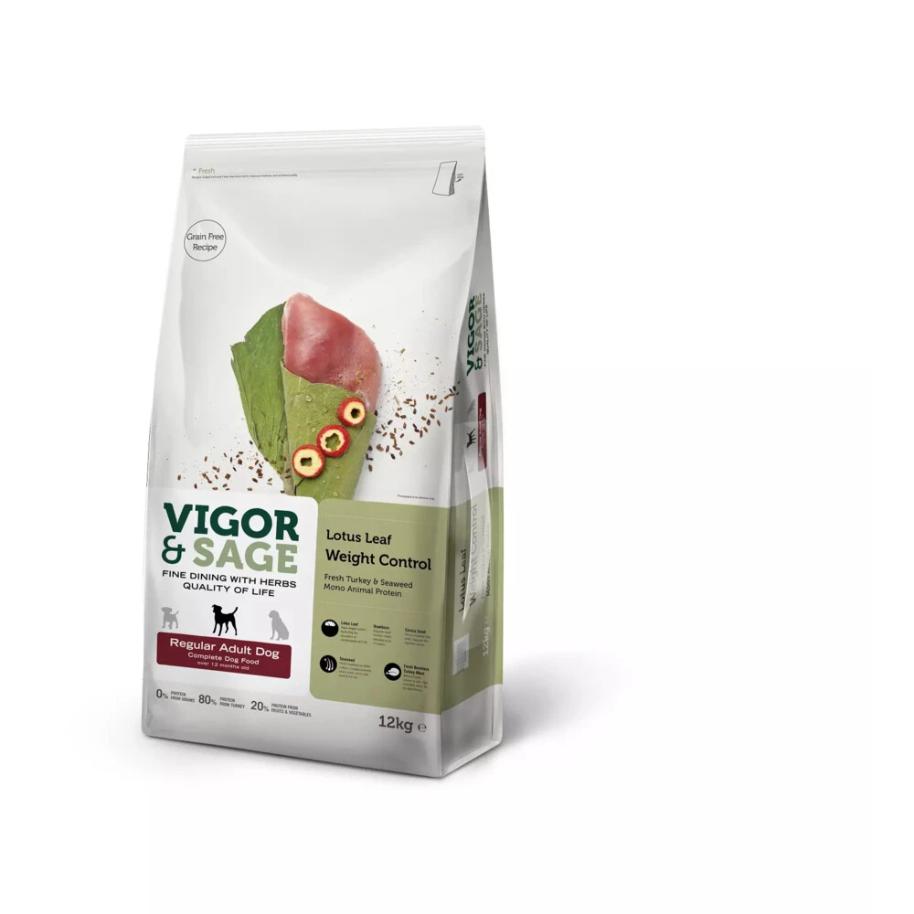 Vigor & Sage Hondenvoer Regular Weight Control Lotus Leaf 3 Vigor & Sage Hondenvoer Regular Weight Control Lotus Leaf