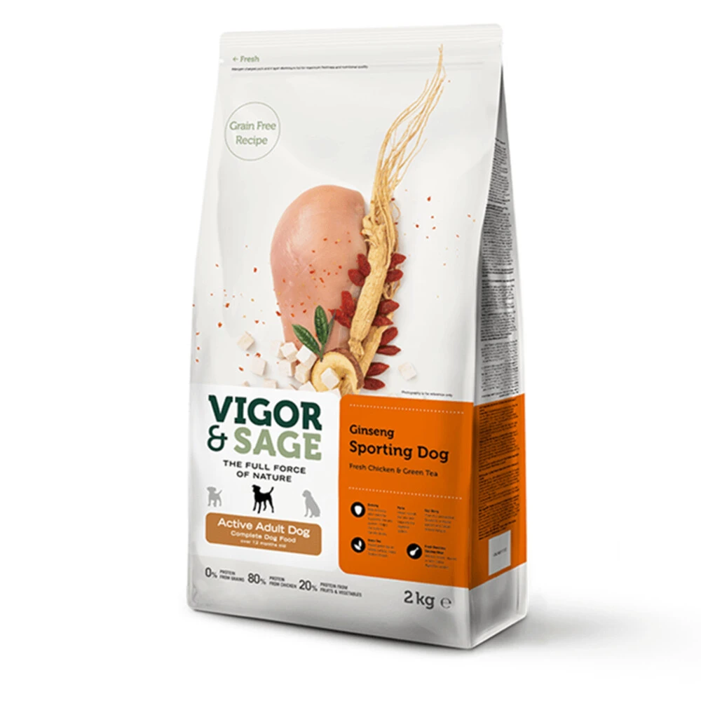 Vigor & Sage Hondenvoer Sport En Actief Ginseng 3 Vigor & Sage Hondenvoer Sport En Actief Ginseng