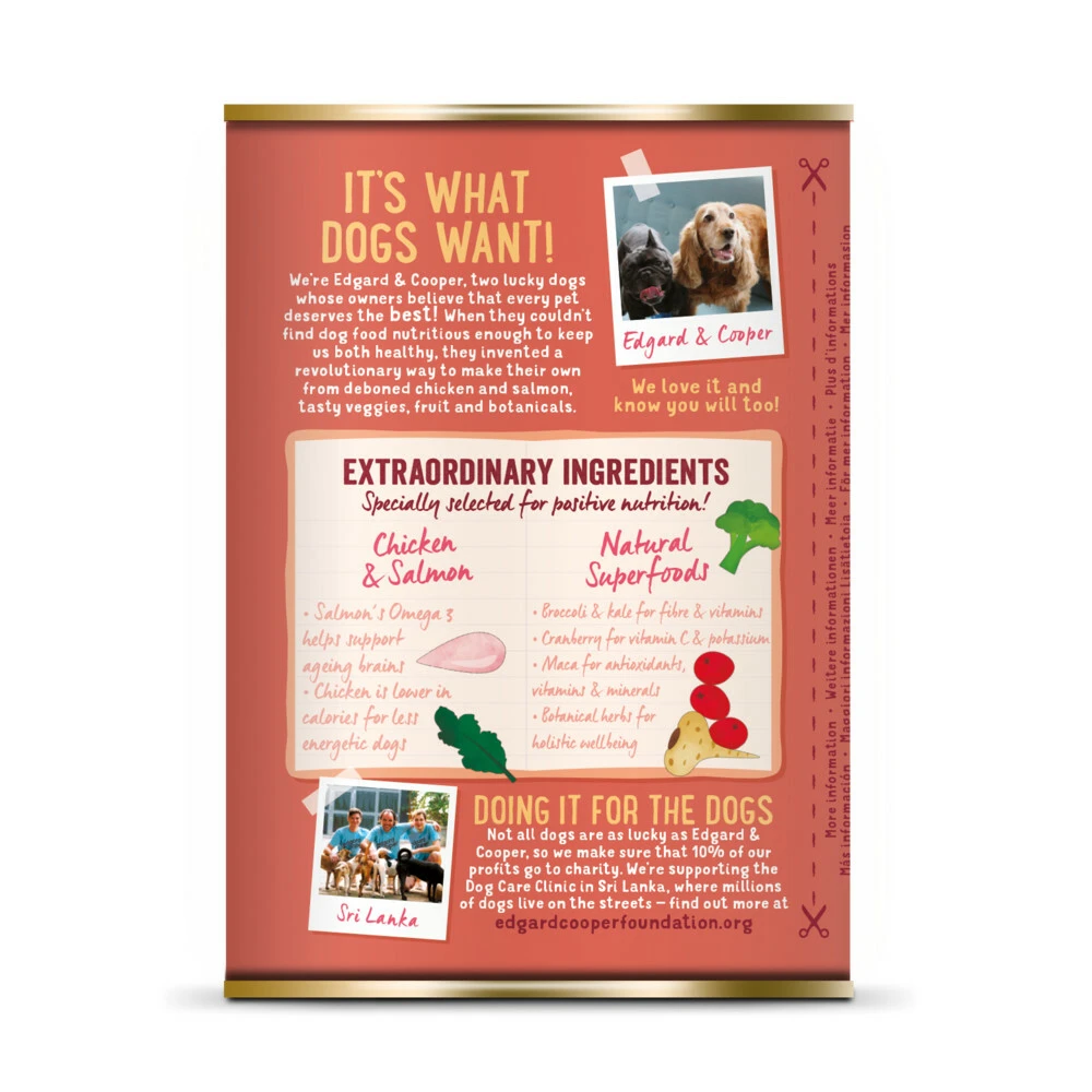 6x Edgard & Cooper Blik Vers Vlees Senior Hondenvoer Kip - Zalm 3 6x Edgard & Cooper Blik Vers Vlees Senior Hondenvoer Kip - Zalm - Afbeelding 2
